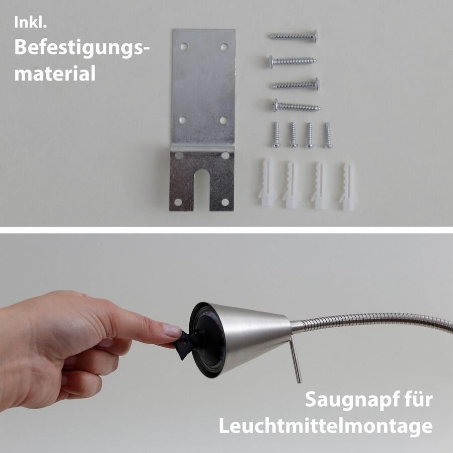 Briloner Leuchten Led-wandlamp 2-pack LED bedlamp slaapkamer woonkamer mat-nikkel - Foto 7