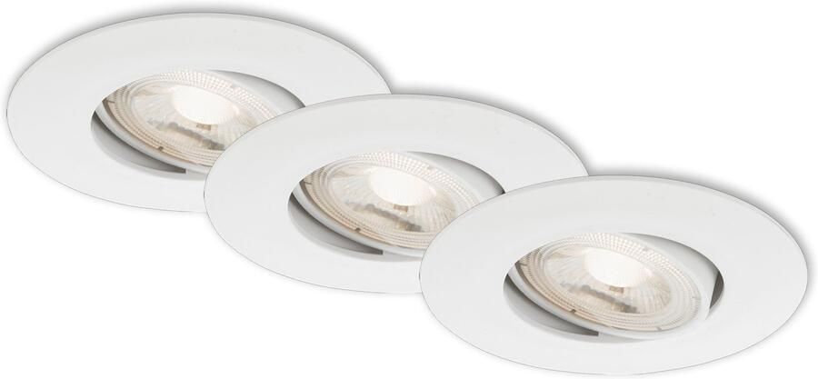 Briloner Leuchten Ledinbouwlamp 7048036 KULANA 3-pack schijnwerpers draaibaar traploos dimbaar wit - Foto 6