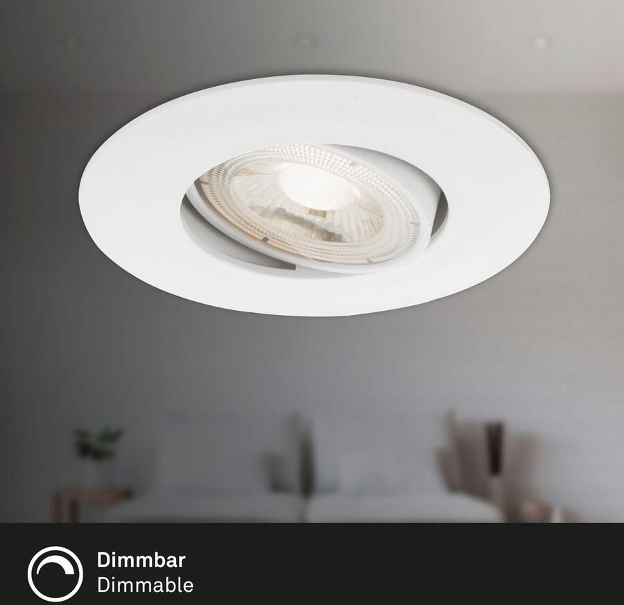 Briloner Leuchten Ledinbouwlamp 7048036 KULANA 3-pack schijnwerpers draaibaar traploos dimbaar wit - Foto 4