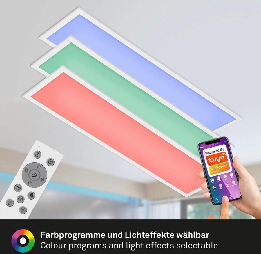 Briloner Leuchten Plafondlamp LINK COLOUR Slimme plafondlamp 100x25x6 5 cm wit 22W woonkamer slaapkamer (1 stuk) - Foto 5