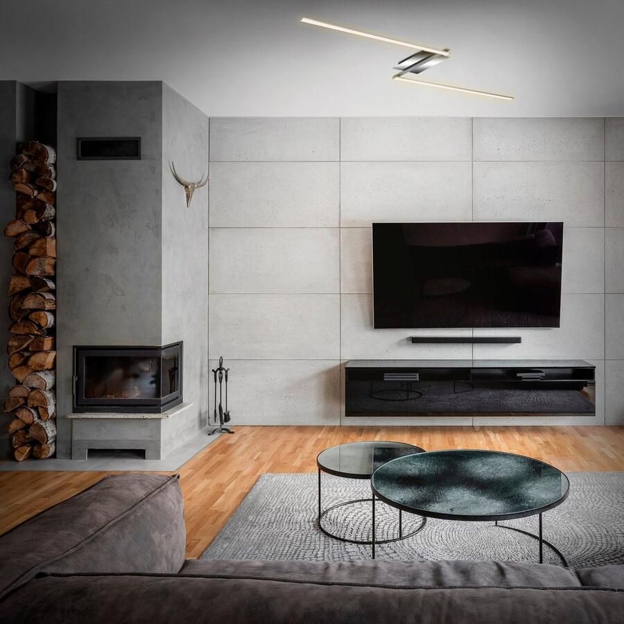 Briloner Leuchten Plafondlamp STAFF LED plafondlamp 2-vlamig draaibaar alu-chroom 3000K 12W metaal (1 stuk) - Foto 2