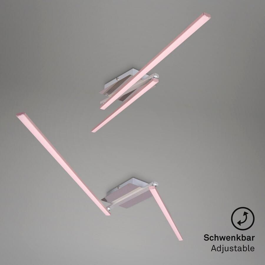 Briloner Leuchten Plafondlamp STAFF LED plafondlamp 2-vlamig draaibaar alu-chroom 3000K 12W metaal (1 stuk) - Foto 3
