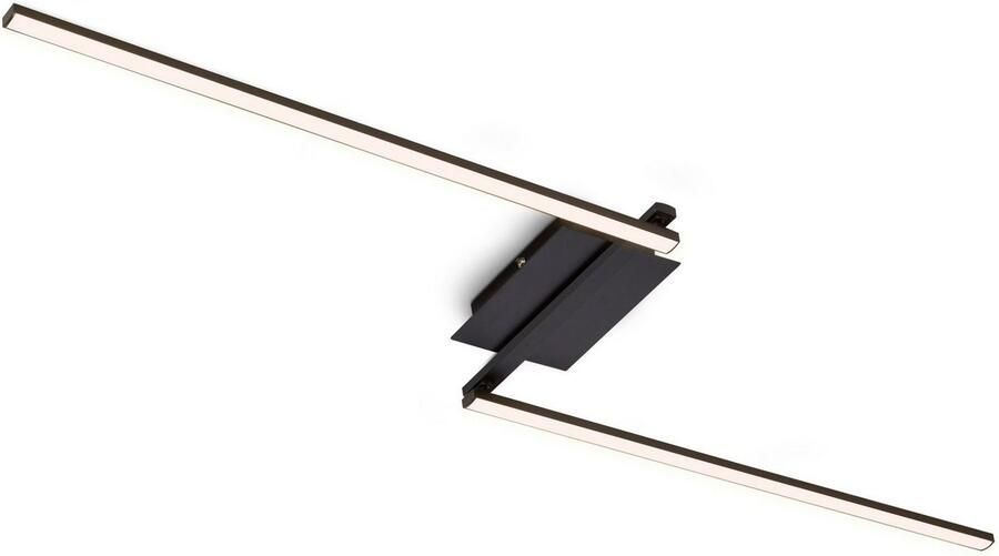 Briloner Leuchten Plafondlamp STAFF LED plafondlamp 2-vlamig draaibaar zwart 3000K 12W metaal (1 stuk) - Foto 4