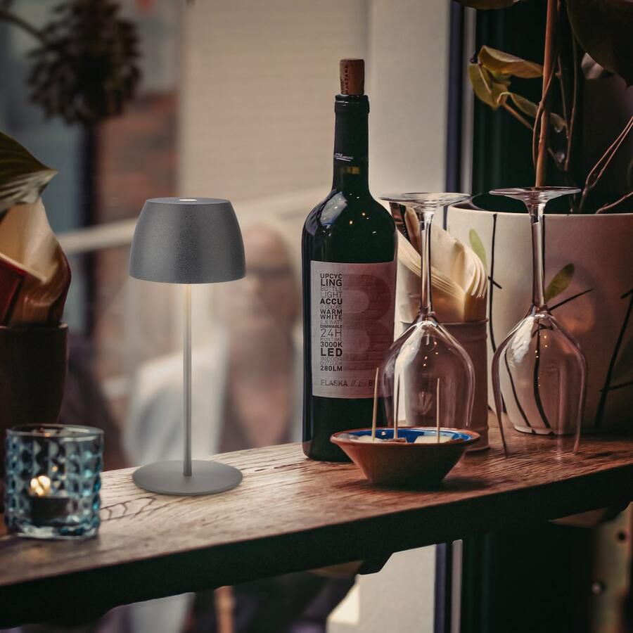 Briloner Leuchten Tafellamp 2-pack LED tafellamp draadloos wit 2-delige set tafellamp draadloos 20x8cm beige 2 5w - Foto 7