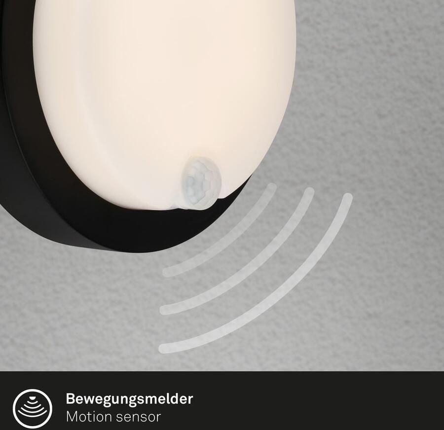 Briloner Leuchten Wandlamp voor buiten Accu LED buitenwandlamp met bewegingssensor kunststof zwart - Foto 5