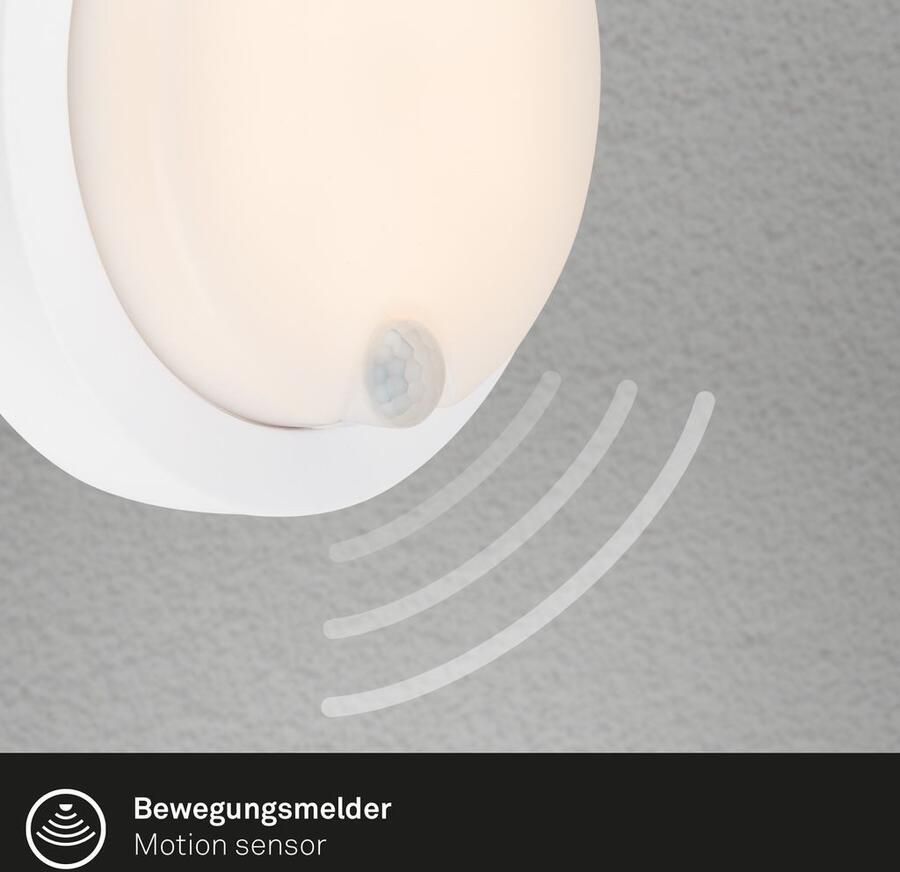Briloner Leuchten Wandlamp voor buiten Accu LED buitenwandlamp met bewegingssensor kunststof wit - Foto 5