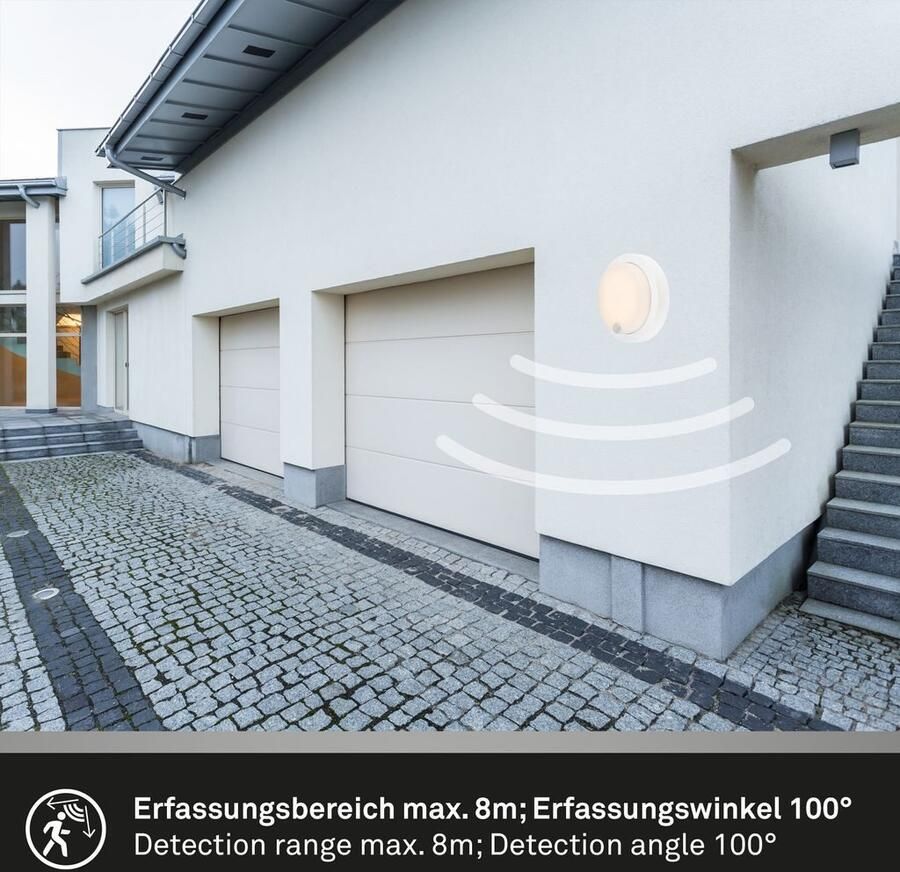 Briloner Leuchten Wandlamp voor buiten Accu LED buitenwandlamp met bewegingssensor kunststof wit - Foto 6