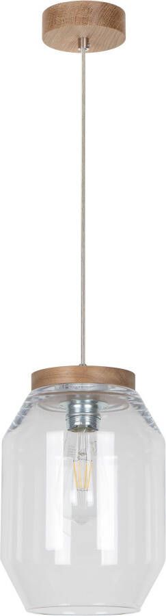 BRITOP LIGHTING Hanglamp VASO Natuurproduct van eikenhout duurzaam hoogwaardige glazen kap (1 stuk) - Foto 3
