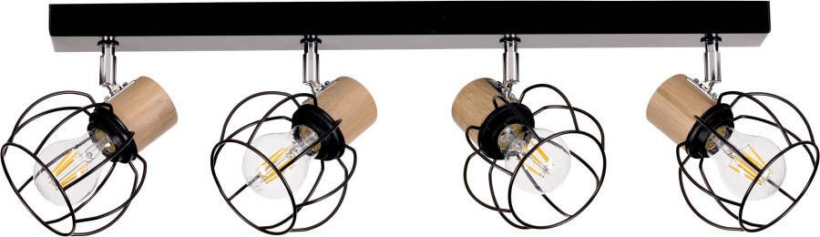 BRITOP LIGHTING Plafondlamp Phiphi Decoratieve lamp van metaal met elementen van eikenhout (1 stuk) - Foto 5