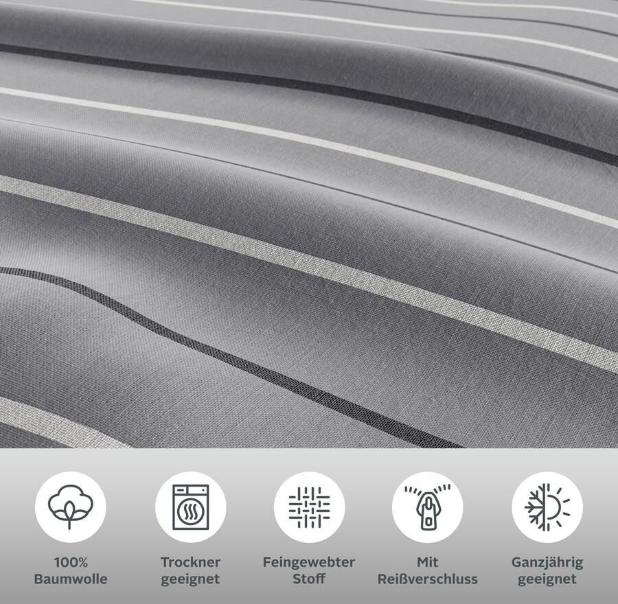 Bruno Banani Beddengoed DANA in maat 135x200 of 155x220 cm 100% katoen renforcé (2-delig)