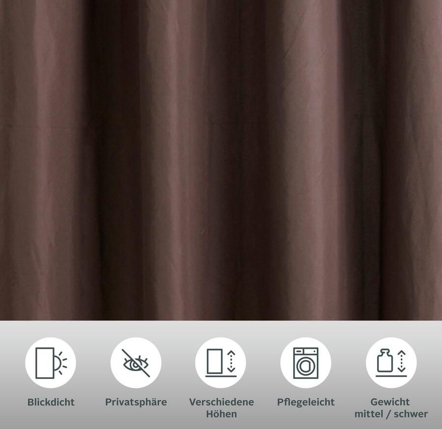 Bruno Banani Gordijn Lagan set van 2 geweven microvezel verschillende maten effen kleur bestseller (2 stuks) - Foto 6