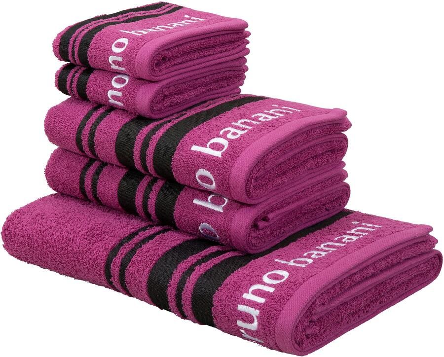 Bruno Banani Handdoekenset Daniel 1 badlaken 70x140 2 handdoeken 50x100 2 gastendoekjes 30x50 (set 5-delig)