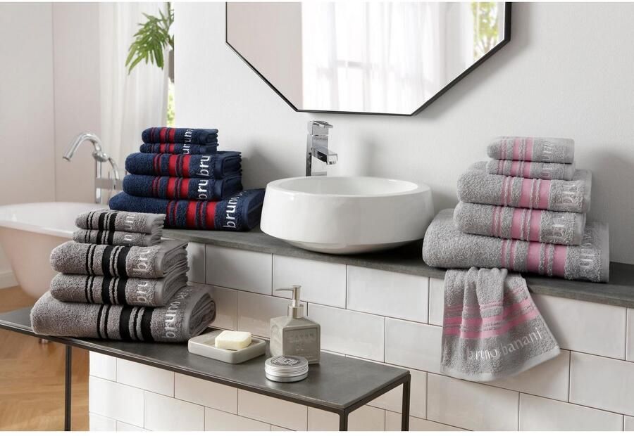 Bruno Banani Handdoekenset Daniel 1 badlaken 70x140 2 handdoeken 50x100 2 gastendoekjes 30x50 (set 5-delig) - Foto 6