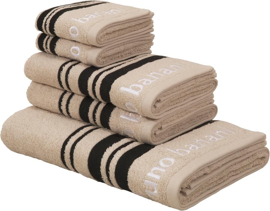 Bruno Banani Handdoekenset Daniel 1 badlaken 70x140 2 handdoeken 50x100 2 gastendoekjes 30x50 (set 5-delig) - Foto 7