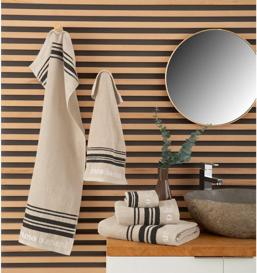 Bruno Banani Handdoekenset Daniel 1 badlaken 70x140 2 handdoeken 50x100 2 gastendoekjes 30x50 (set 5-delig) - Foto 3