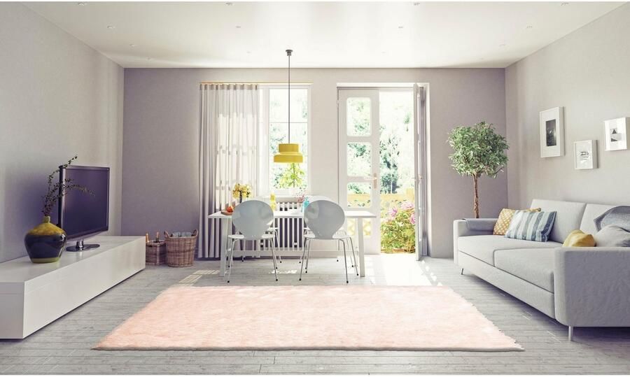 Bruno Banani Hoogpolig vloerkleed ALGA Uni shaggy langpolig bijzonder zacht en knus woonkamer - Foto 6