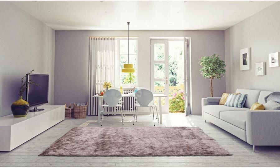 Bruno Banani Hoogpolig vloerkleed ALGA Uni shaggy langpolig bijzonder zacht en knus woonkamer - Foto 13