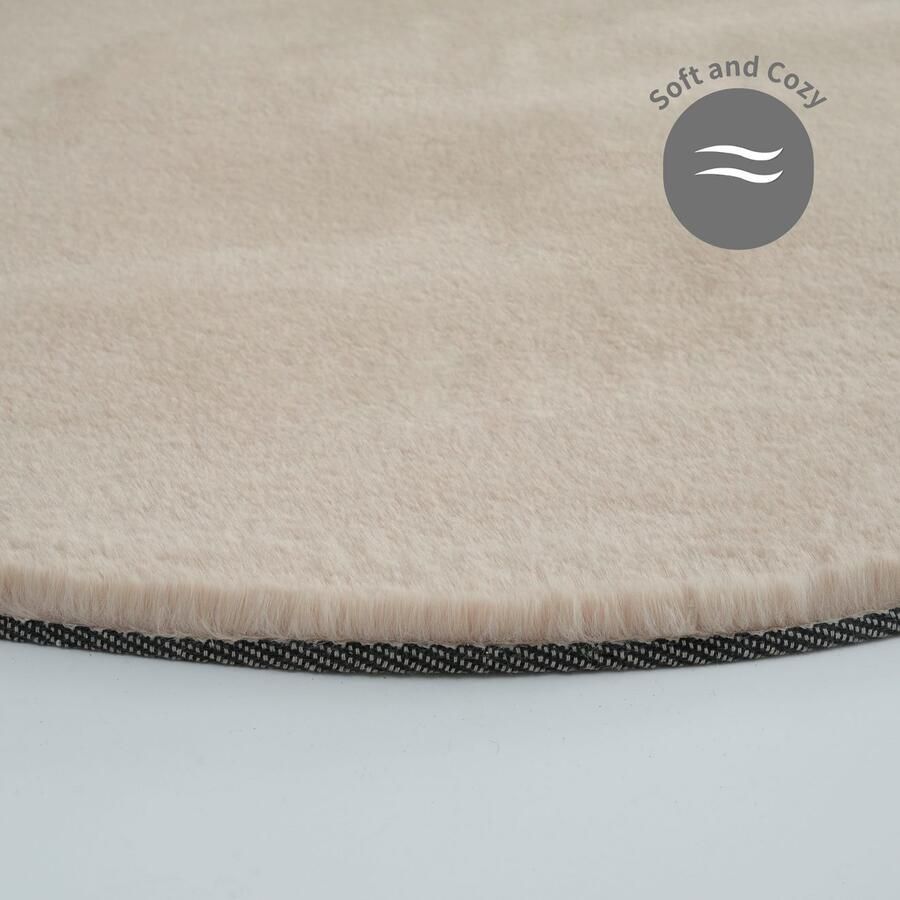 Bruno Banani Hoogpolig vloerkleed Rabbit 2 Bean kunstbont tapijt modern bijzondere vorm Konijnenbont-grip microvezel woonkamer slaapkamer eetkamer - Foto 7