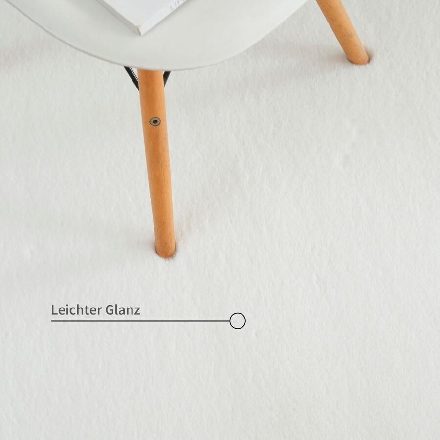 Bruno Banani Hoogpolig vloerkleed Rabbit 2 Bean kunstbont tapijt modern bijzondere vorm Konijnenbont-grip microvezel woonkamer slaapkamer eetkamer - Foto 2