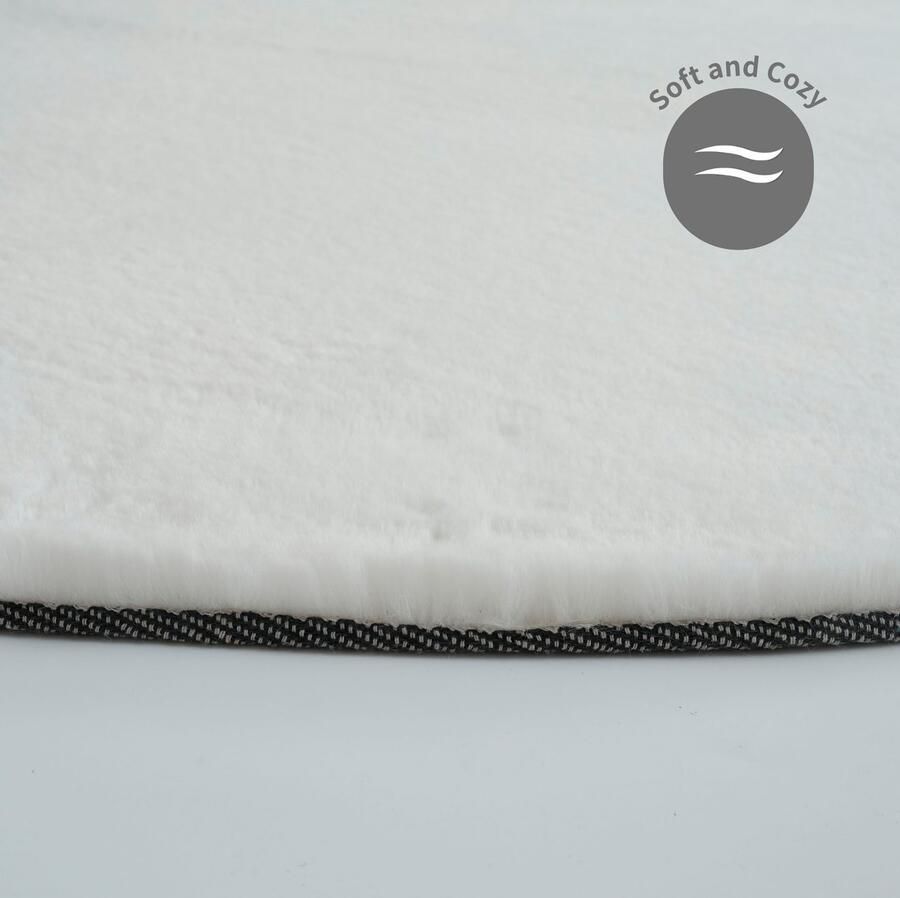 Bruno Banani Hoogpolig vloerkleed Rabbit 2 Bean kunstbont tapijt modern bijzondere vorm Konijnenbont-grip microvezel woonkamer slaapkamer eetkamer - Foto 8