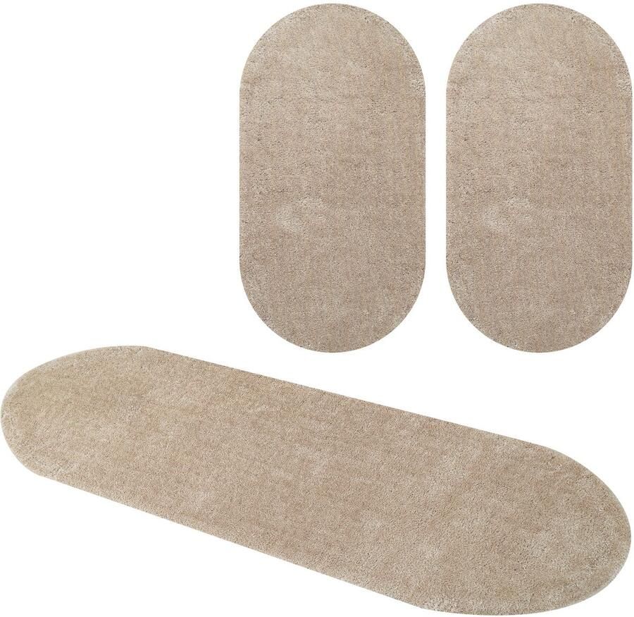 Bruno Banani Set slaapkamerkleedjes met hoge pool Dana tapijt klantenfavoriet unikleur microvezel gemakkelijk in onderhoud slaapkamerkleed slaapkamer - Foto 4