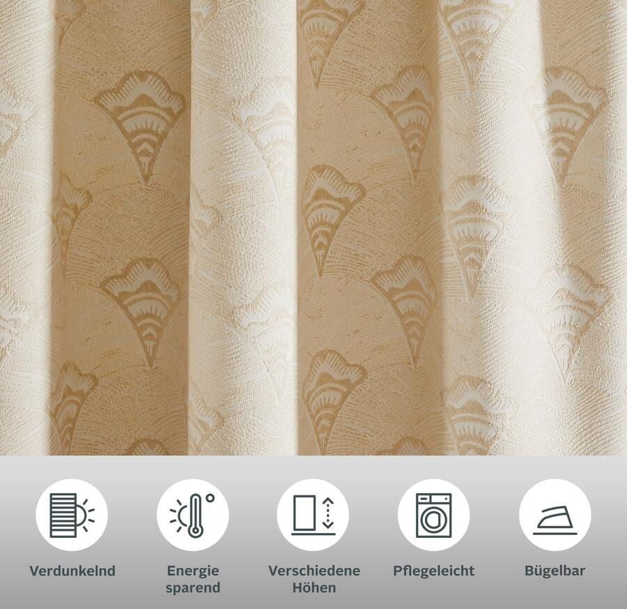 Bruno Banani Verduisteringsgordijn ALESSIO Elegante patroon jacquard verduisterend gordijn ondoorzichtig modern (1 stuk) - Foto 3