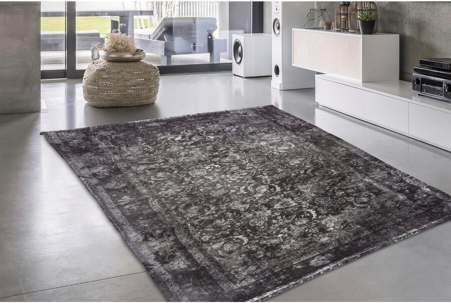 Bruno Banani Vloerkleed Everly Vintage-design moderne used look laagpolig vloerkleed met randdessin