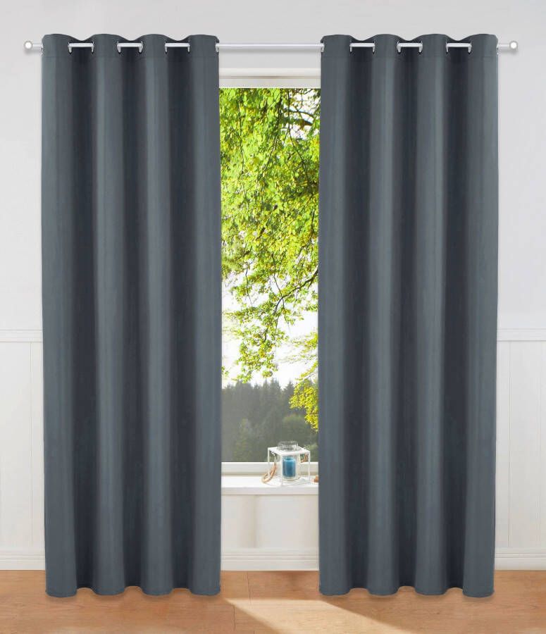 Bruno Banani Gordijn Lagan set van 2 geweven microvezel verschillende maten effen kleur bestseller (2 stuks) - Foto 9