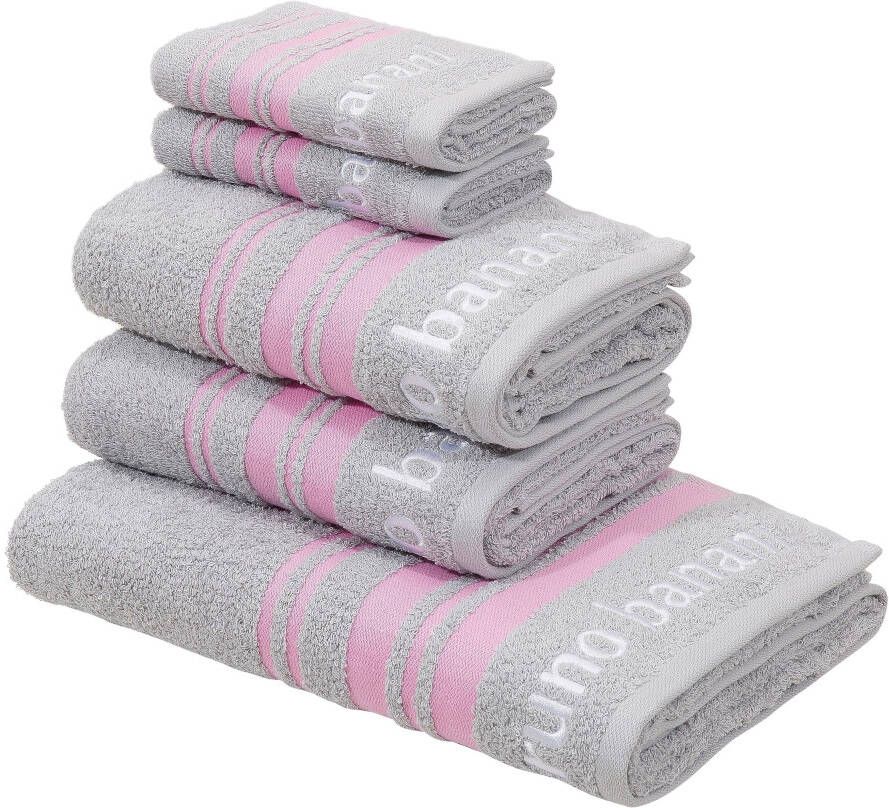 Bruno Banani Handdoekenset Daniel 1 badlaken 70x140 2 handdoeken 50x100 2 gastendoekjes 30x50 (set 5-delig) - Foto 1