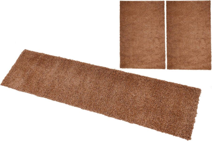 Bruno Banani Set slaapkamerkleedjes Shaggy Soft geweven unikleuren bijzonder zacht slaapkamerkleed loperset - Foto 8