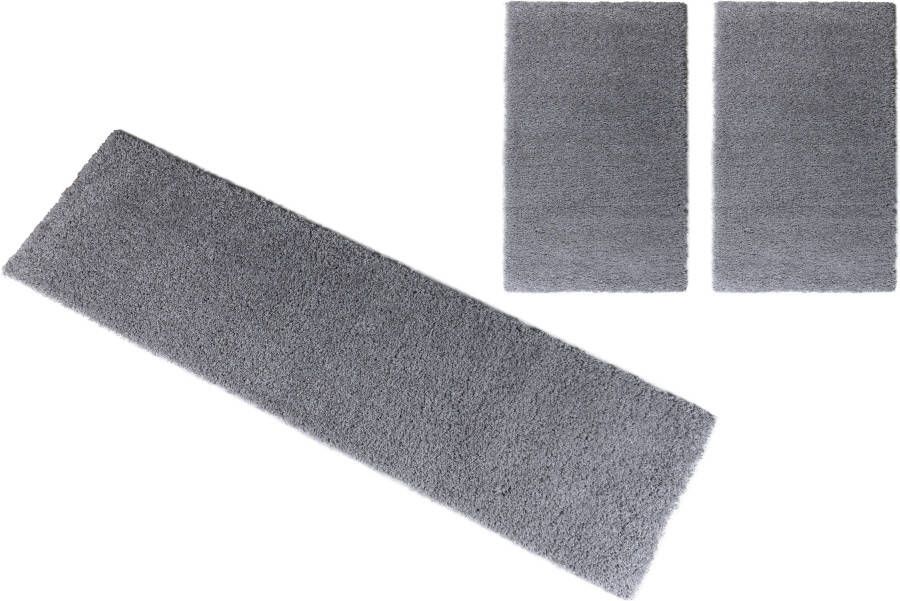 Bruno Banani Set slaapkamerkleedjes Shaggy Soft geweven unikleuren bijzonder zacht slaapkamerkleed loperset - Foto 5