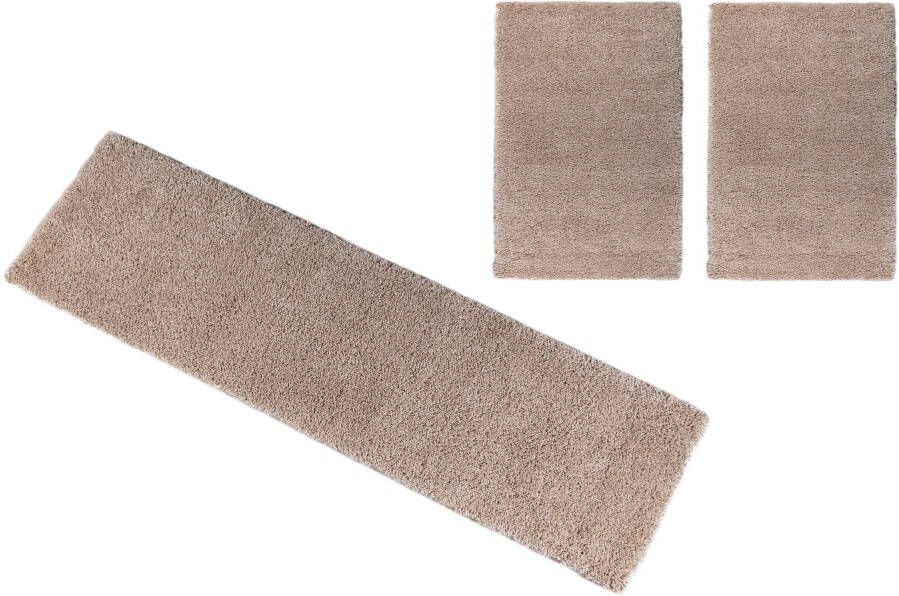 Bruno Banani Set slaapkamerkleedjes Shaggy Soft geweven unikleuren bijzonder zacht slaapkamerkleed loperset - Foto 5