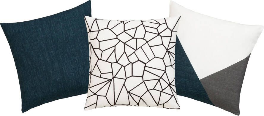 Bruno Banani Sierkussen Jassen met subtiele strepen kussenhoezen zonder vulling 3 stuks 40x40 cm (3 stuks) - Foto 3