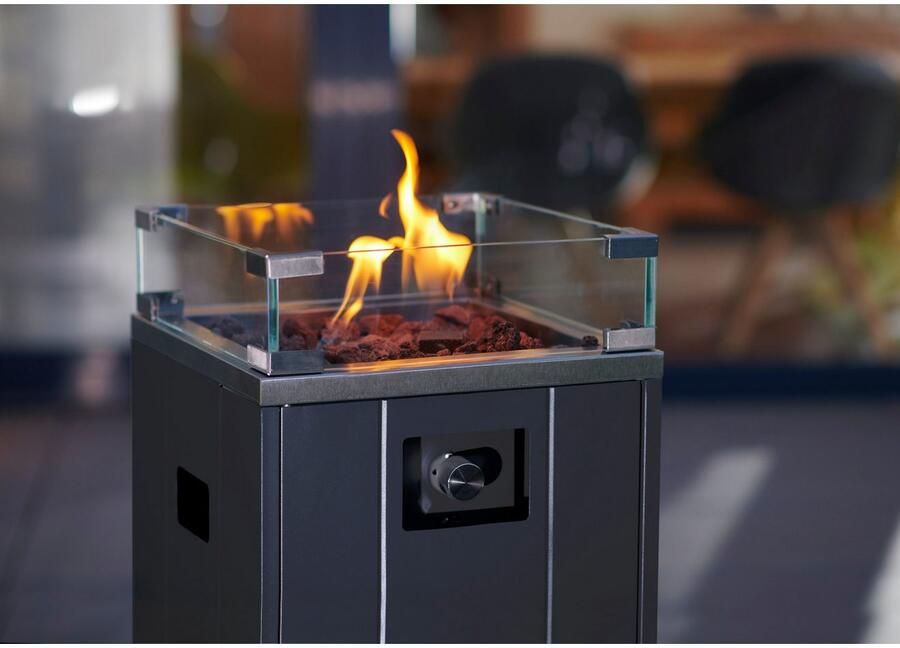 Buschbeck Vuurkorf Malta BxLxH: 38x38x91 cm incl. lavastenen voor 11 kg gasfles - Foto 4