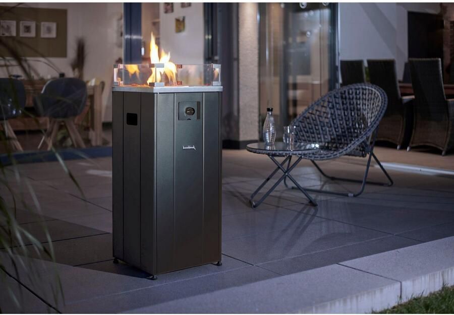 Buschbeck Vuurkorf Malta BxLxH: 38x38x91 cm incl. lavastenen voor 11 kg gasfles - Foto 6