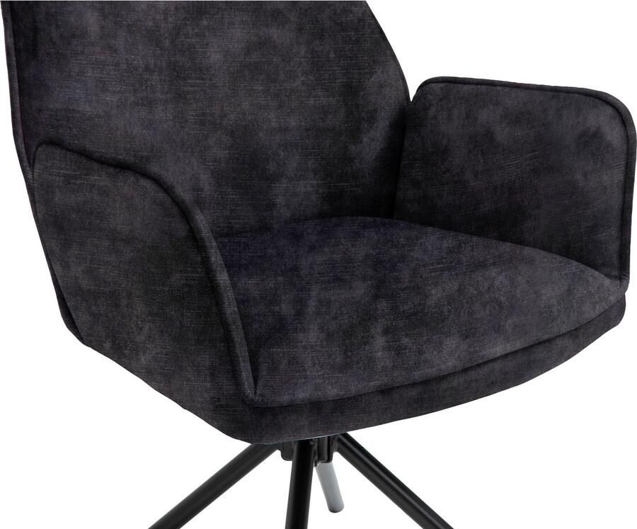 ByLIVING Eetkamerstoel Blair set van 2 360° draaibaar gezellige fauteuil verschillende stoffen (set 2 stuks) - Foto 2