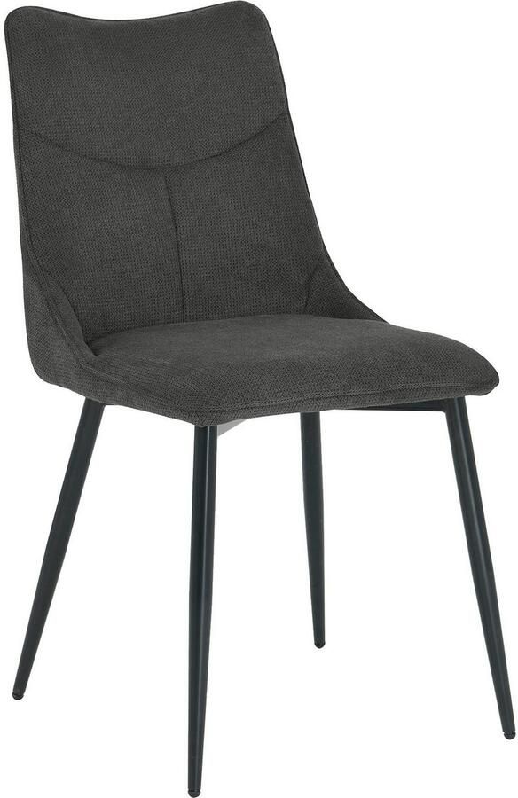 ByLIVING Eetkamerstoel Carlo Frame van metaal zwart keukenstoel geweven stofbekleding diverse kleuren (set) - Foto 6