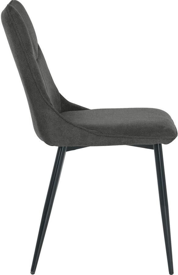 ByLIVING Eetkamerstoel Carlo Frame van metaal zwart keukenstoel geweven stofbekleding diverse kleuren (set) - Foto 8
