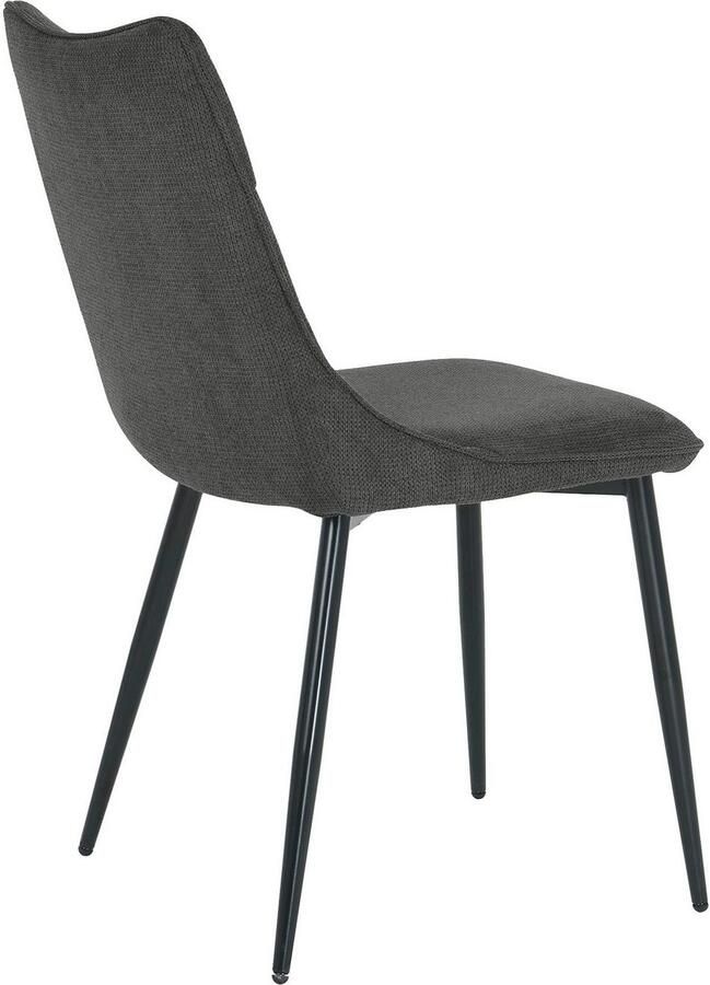 ByLIVING Eetkamerstoel Carlo Frame van metaal zwart keukenstoel geweven stofbekleding diverse kleuren (set) - Foto 4