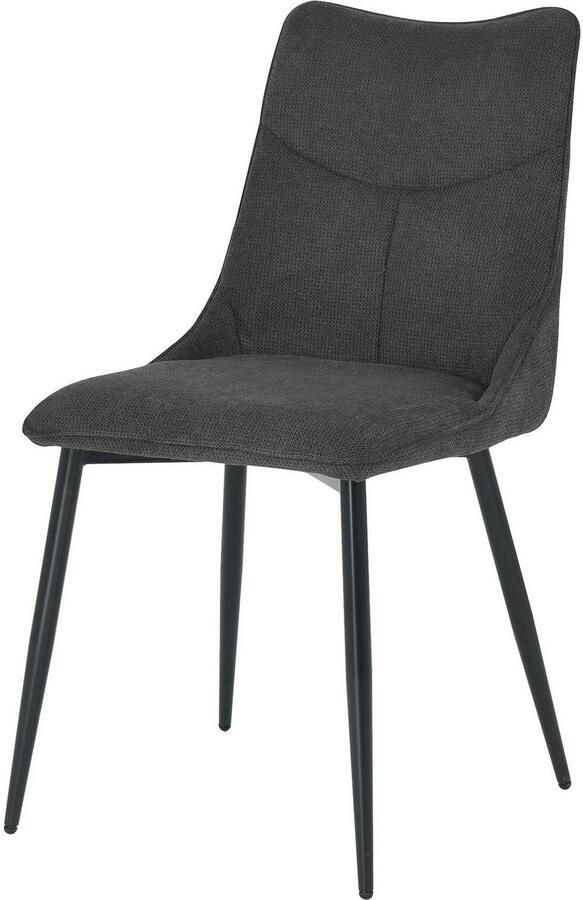 ByLIVING Eetkamerstoel Carlo Frame van metaal zwart keukenstoel geweven stofbekleding diverse kleuren (set) - Foto 9