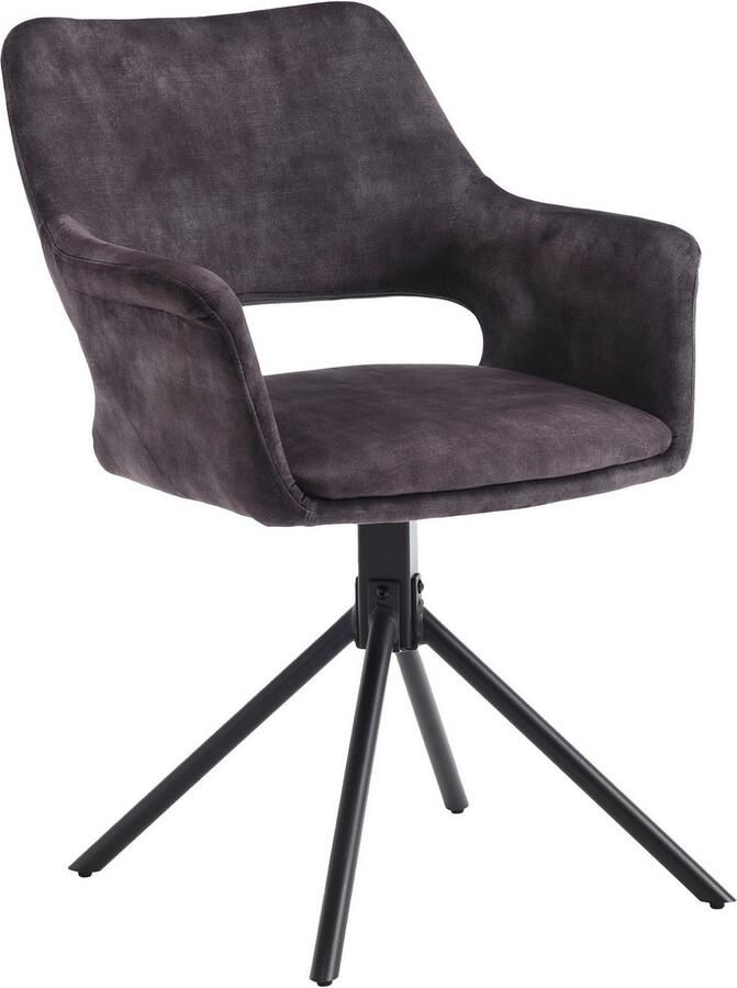 ByLIVING Eetkamerstoel Eleonore 2-delige set draaisstoel met comfortabele bekleding in verschillende stoffen (set 2 stuks) - Foto 4