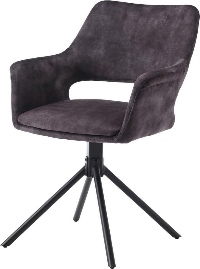 ByLIVING Eetkamerstoel Eleonore 2-delige set draaisstoel met comfortabele bekleding in verschillende stoffen (set 2 stuks) - Foto 5