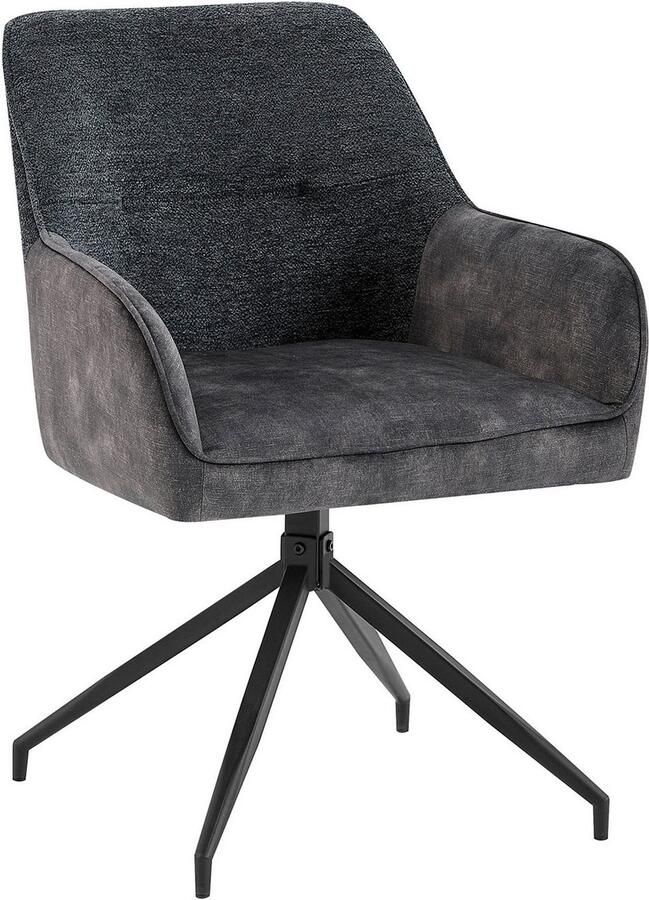 ByLIVING Eetkamerstoel Jacky set van 2 draaisstoel met pocketveren en moderne stofcombinatie (set 2 stuks) - Foto 4
