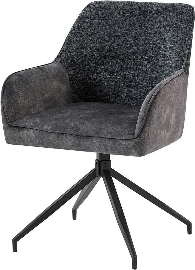 ByLIVING Eetkamerstoel Jacky set van 2 draaisstoel met pocketveren en moderne stofcombinatie (set 2 stuks) - Foto 5