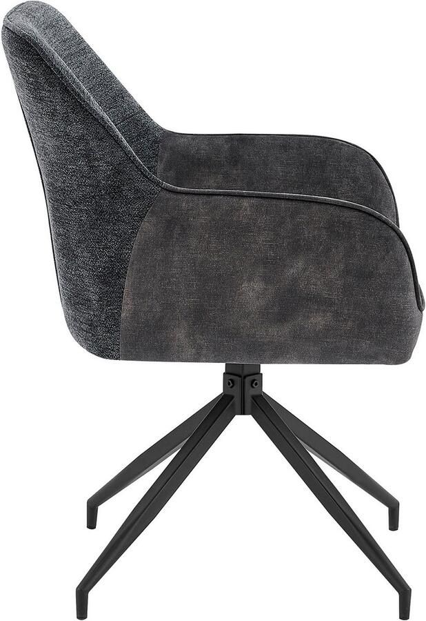 ByLIVING Eetkamerstoel Jacky set van 2 draaisstoel met pocketveren en moderne stofcombinatie (set 2 stuks) - Foto 6