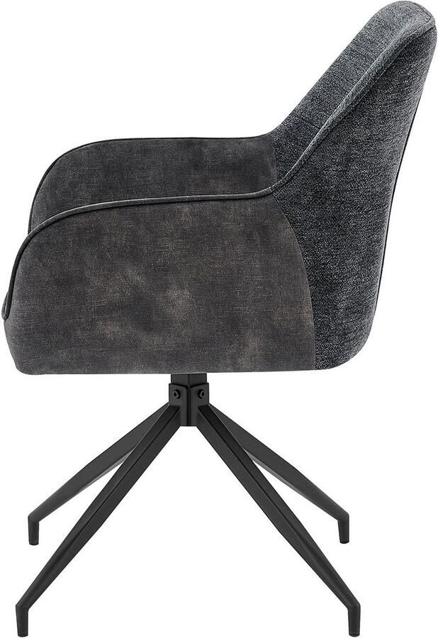ByLIVING Eetkamerstoel Jacky set van 2 draaisstoel met pocketveren en moderne stofcombinatie (set 2 stuks) - Foto 7