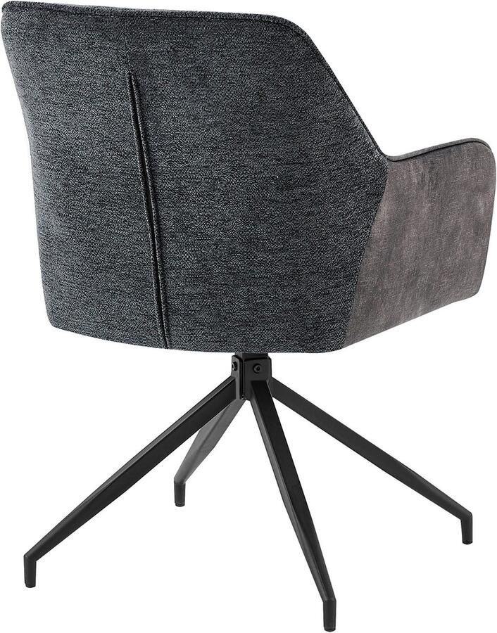 ByLIVING Eetkamerstoel Jacky set van 2 draaisstoel met pocketveren en moderne stofcombinatie (set 2 stuks) - Foto 2