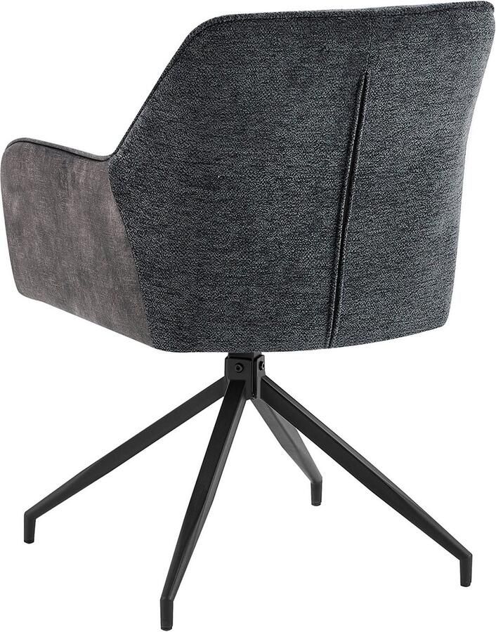 ByLIVING Eetkamerstoel Jacky set van 2 draaisstoel met pocketveren en moderne stofcombinatie (set 2 stuks) - Foto 3
