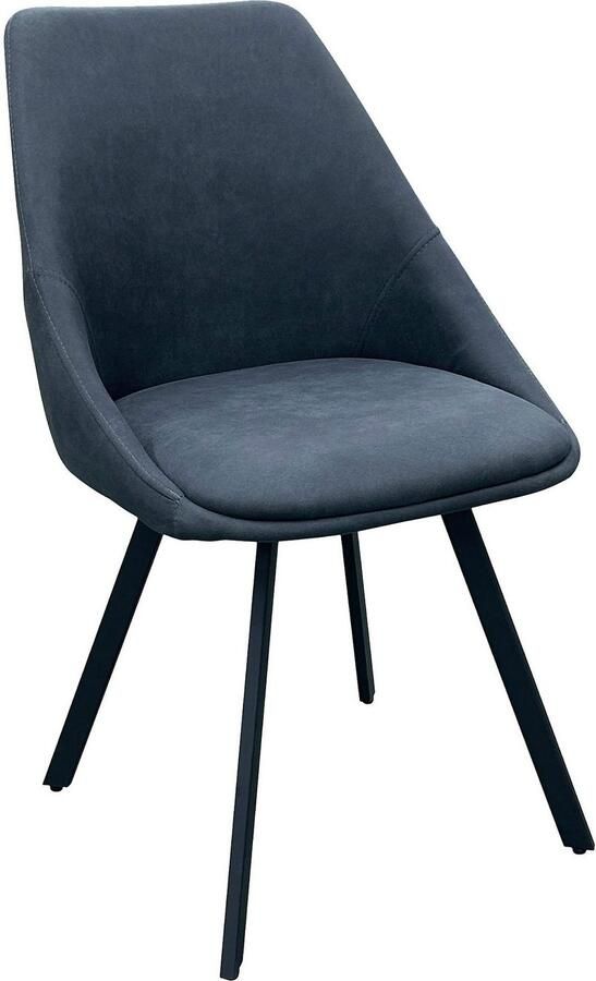 ByLIVING Eetkamerstoel Jasper (2-stuks set) Zitkuip 360° draaibaar zwart metaal keukenstoel diverse bekleding (set) - Foto 8