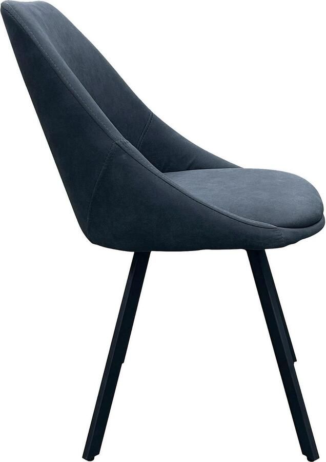 ByLIVING Eetkamerstoel Jasper (2-stuks set) Zitkuip 360° draaibaar zwart metaal keukenstoel diverse bekleding (set) - Foto 4